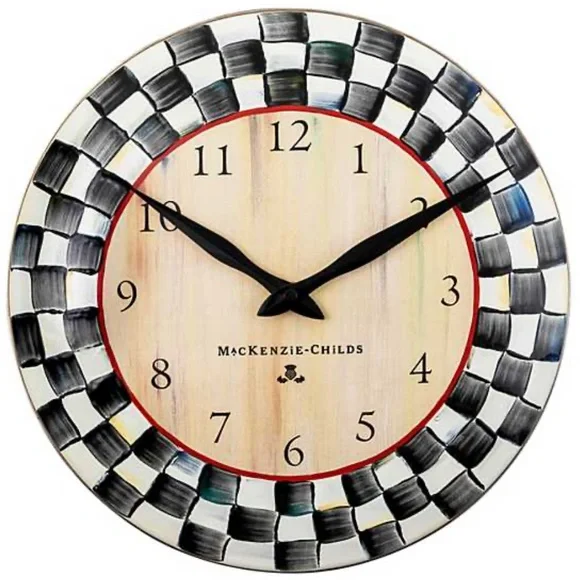 MacKenzie-Childs Black and White Wall Clock - Picture 1 of 2